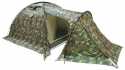 Alexika Tengu Mark 11T

    * Кол-во мест: 3 
    * Вес: 6.0 кг 
    * Тент: Polyester 195T RipStop PU 6000 mm 
    * Дно: Polyester 150D Oxford PU 8000 mm
    * Внутренняя палатка: есть 
    * Ветроустойчивость : высокая 
    * Размер: 410x180x130 см 
    * Размер в чехле: 54x20x25 см
    * Количество входов: 2 
    * Сезонность: зима 
    * Дуги: Alu 11 mm YUNAN 
    * Цвет: камуфляж